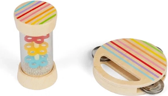 Bigjigs Toys mini komplekts: lietus kociņš un tamburīns