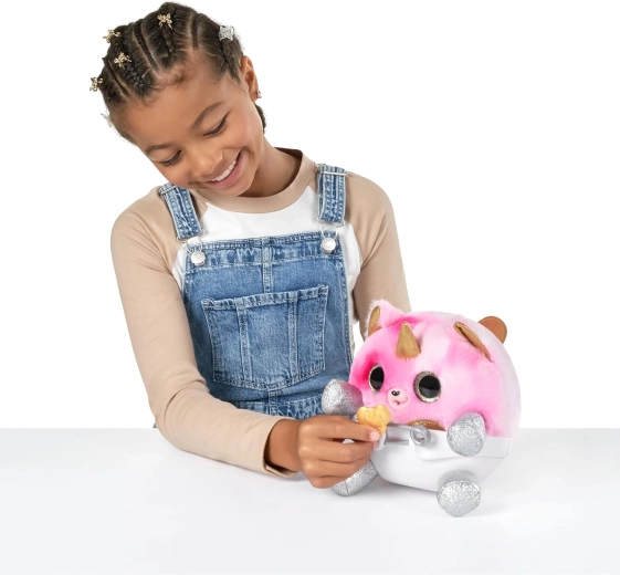 Cuddly plush with unicorn charm