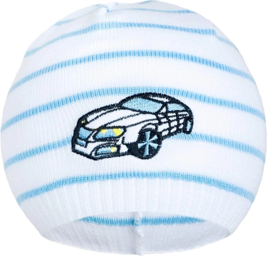 Pavasara cepurīte New Baby ar autiņu baltzila 104 (3–4 gadi)