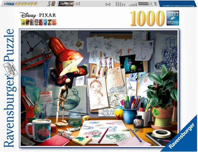 Puzle Disney Pixar mākslinieka darbagalds 1000 gabaliņi
