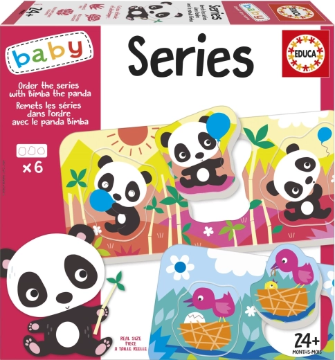 Educa Baby insert puzzle Panda Bimba and Friends, 6 puzzles of 3 pieces each