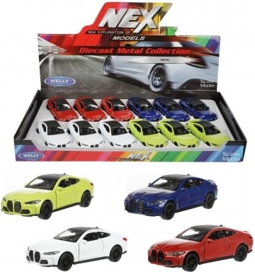 Welly metāla auto modelis BMW M4 12 cm ar atpakaļuzvilkšanu