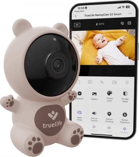 Viedā videoaukle TrueLife NannyCam S3 Smart ar Full HD un nakts redzamību