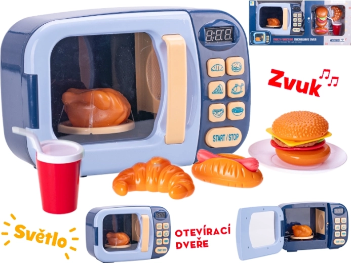 Bērnu mikroviļņu krāsns ar gaismām un skaņām – zila