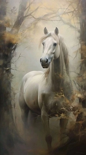 Dimanta gleznošana “Bēloušs miglā” 30 × 40 cm