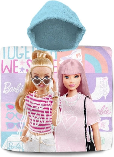 Bērnu peldpončo ar kapuci BARBIE no kokvilnas