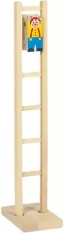 Wooden clown on a ladder