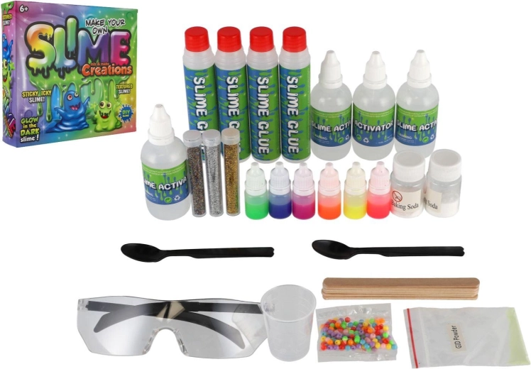 Glow-in-the-dark slime making kit in a box