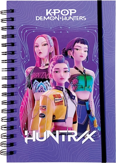 Spirālveida piezīmju grāmatiņa K-Pop Demon Hunters HUNTR/X violetā krāsā