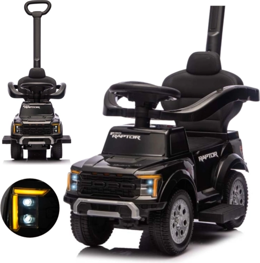 Milly Mally children's ride-on toy with push handle Ford F-150 Raptor 3-in-1 black