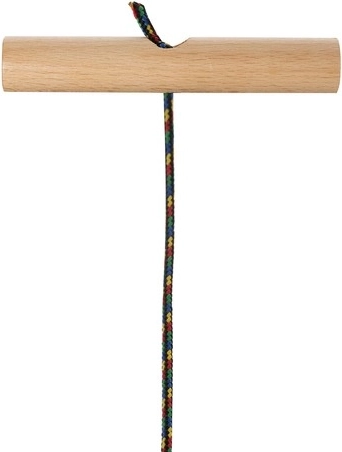 Pull rope with wooden handle