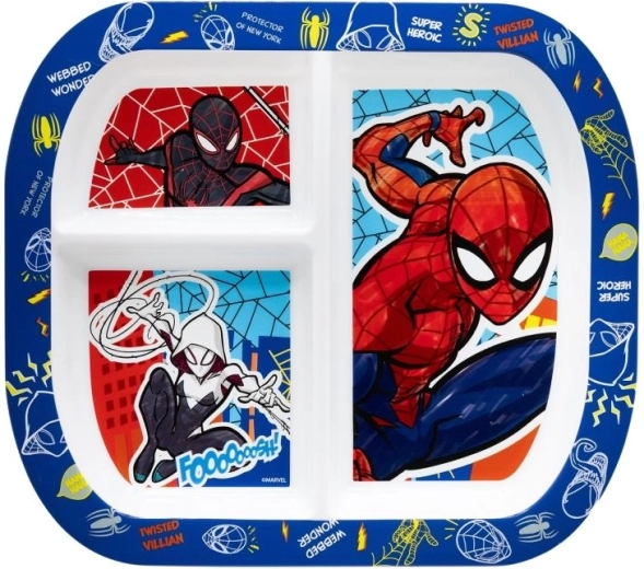 Sadalīts plastmasas šķīvis Spiderman