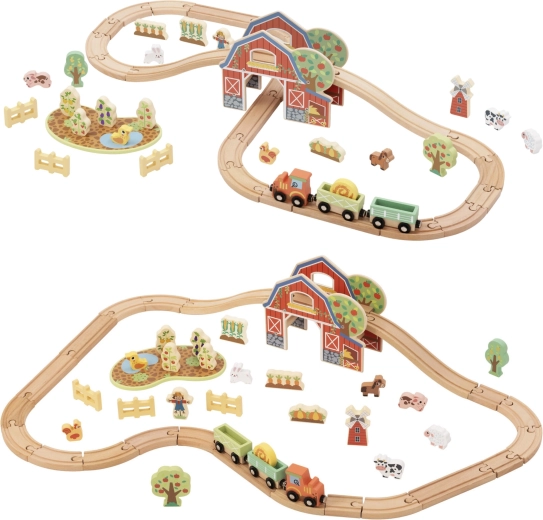 Barn as a tunnel and tractor with trailers