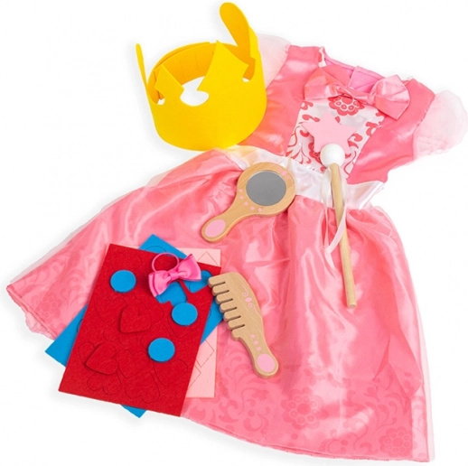 Bigjigs Toys princese kostīms – rozā kleita ar aksesuāriem