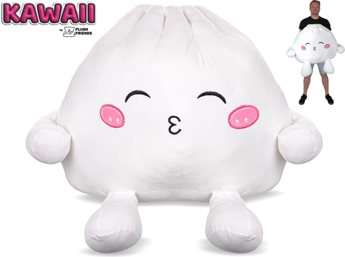 Plush Friends Kawaii plīša bao klimpas ar izspūstu pusi 60 cm