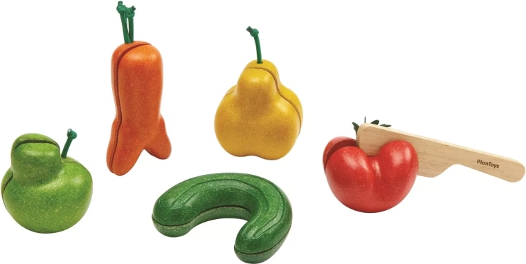 PlanToys Crooked Fruit and Vegetables – Cutting Set
