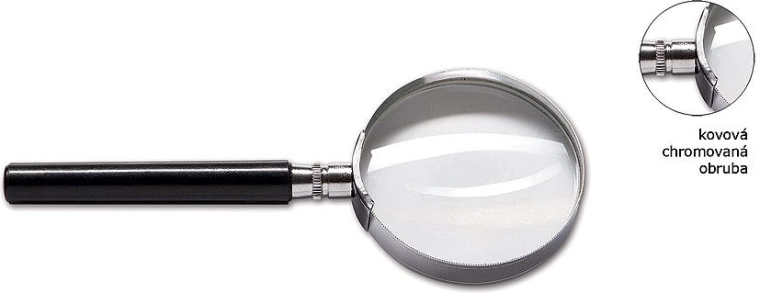 Palielināmais stikls CONCORDE ar metāla ietvaru, diametrs 50 mm