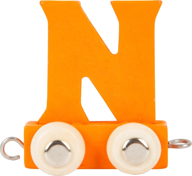 Small Foot wooden train car – letter N colorful alphabet