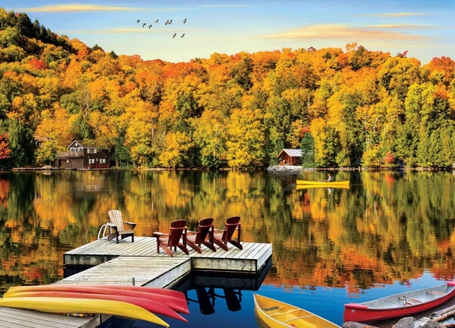 Puzzle EUROGRAPHICS Cabin by the Lake, Quebec 1000 pieces