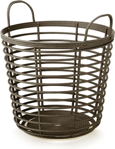 Grozs ar rokturiem Zanzi Basket Eco Wood 37,4 cm – kafija