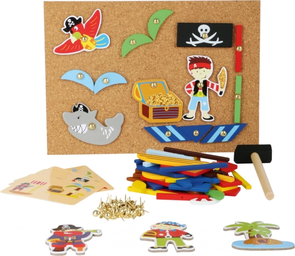Koka radošā spēle Pirāti – nagliņu komplekts small foot