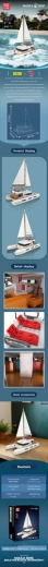 Sailboat Building Set, 890 Pieces
