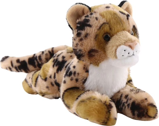 Plīša leopards guļus 25 cm