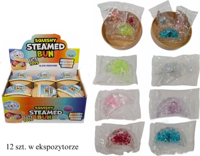 Antistresa saspiežamais klimpas squishy ar spīdumiem