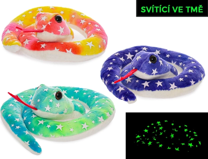 Plīša čūska ar spīdošiem elementiem 18 cm