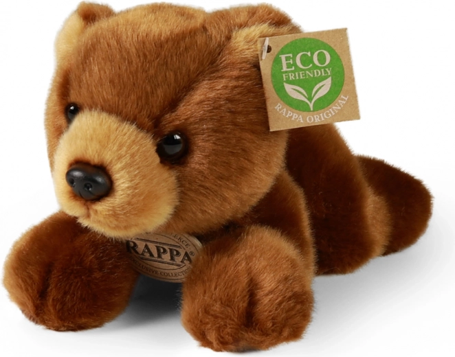 Plush brown bear lying 20 cm eco‑friendly