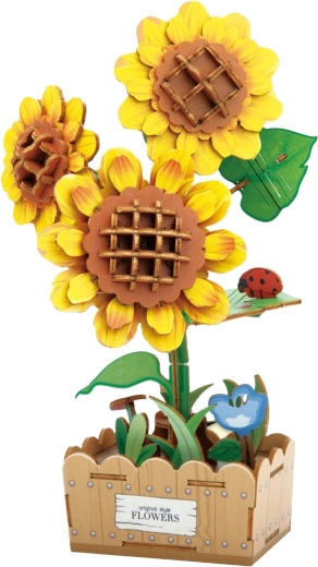 3D koka saulespuķes konstruktors 21 cm – 1 gab.
