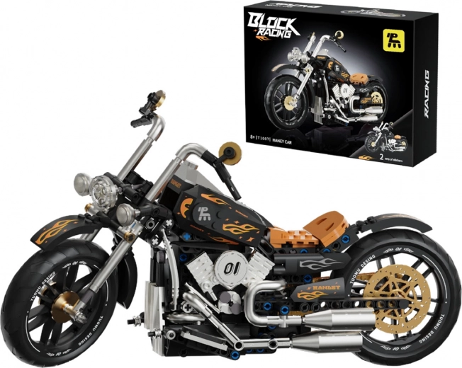 Building Set Black Motorcycle 455 Pieces