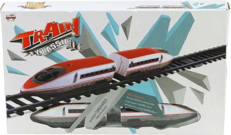 Plastic battery-powered high-speed train with tracks and accessories - set