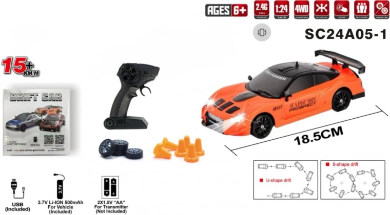 RC drifta auto ar tālvadību 4x4