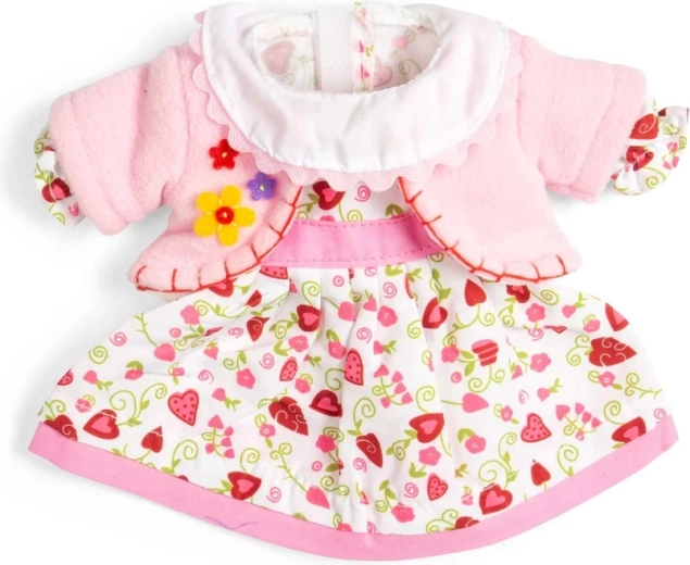 Bigjigs Toys kleita ar sirsniņām un rozā jaciņu lellei 34 cm