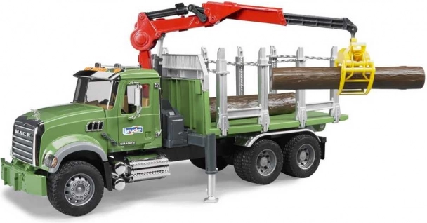 BRUDER Mack Granite log transport truck with crane