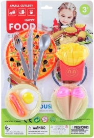 Plastmasas ēdienu komplekts ar picu bērniem
