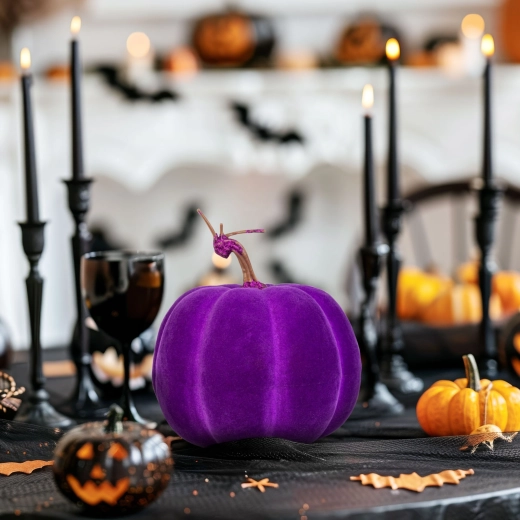 Purple Halloween Pumpkin Decoration 16.5 cm