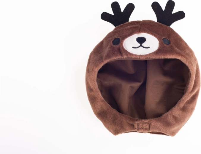 Removable hood with antlers to develop motor skills