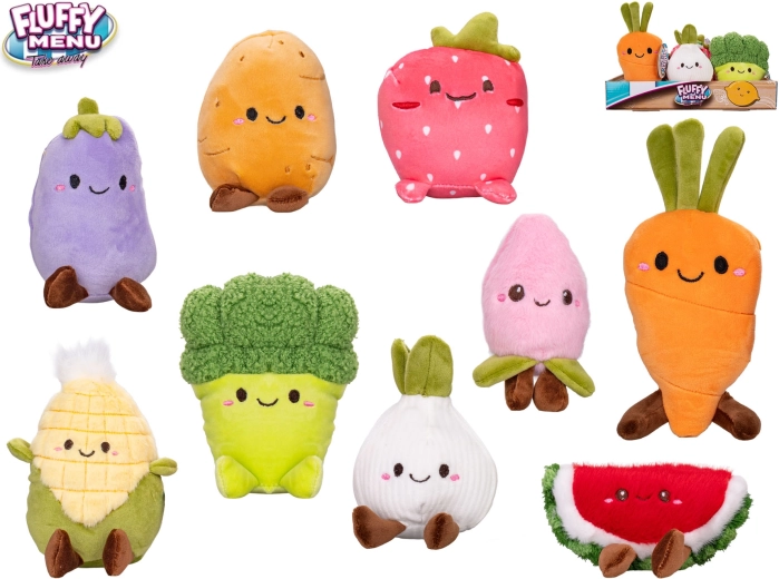 Fluffy Menu plush fruit and vegetables 12–14 cm