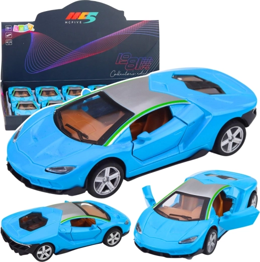 Metāla sporta auto 1:32 ar inerces piedziņu, gaismām un skaņām – zils