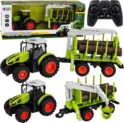 RC Tractor with Forestry Trailer and Log Grapple 1:24