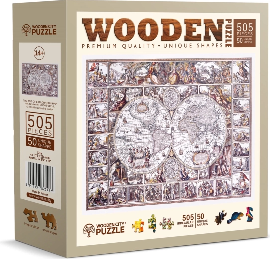 Koka puzle WOODEN CITY Atklājumu laikmeta karte 505 detaļas