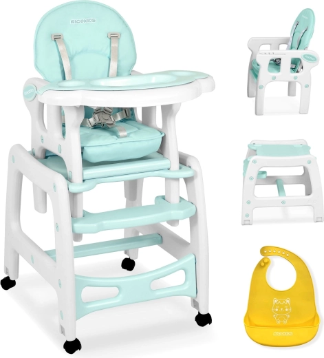 Ēdināšanas krēsliņš 5 vienā RICOKIDS Sinco – tirkīza
