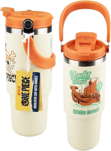 One Piece travel mug with handle