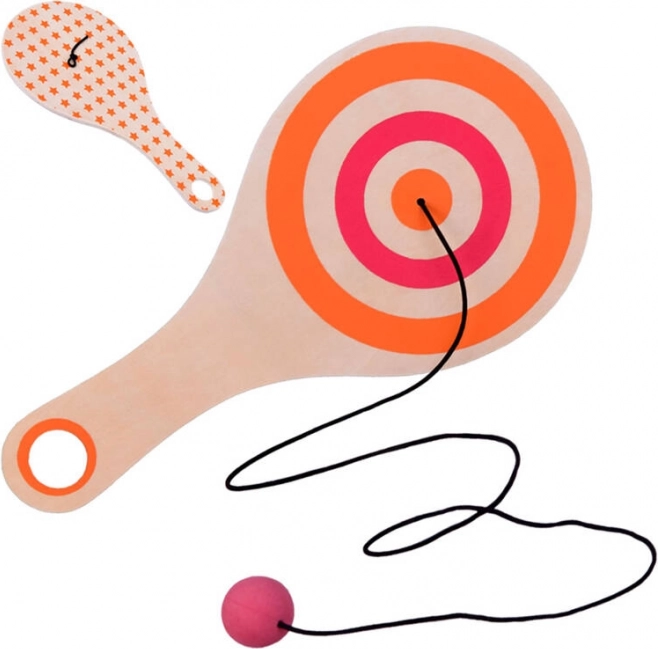 Wooden paddle with ball on a string - 1 piece