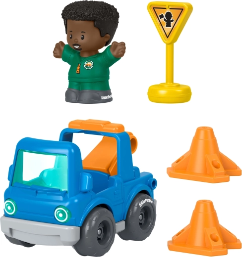 Fisher-Price Little People evakuatora dienesta komplekts ar mašīnīti, figūriņu un piederumiem