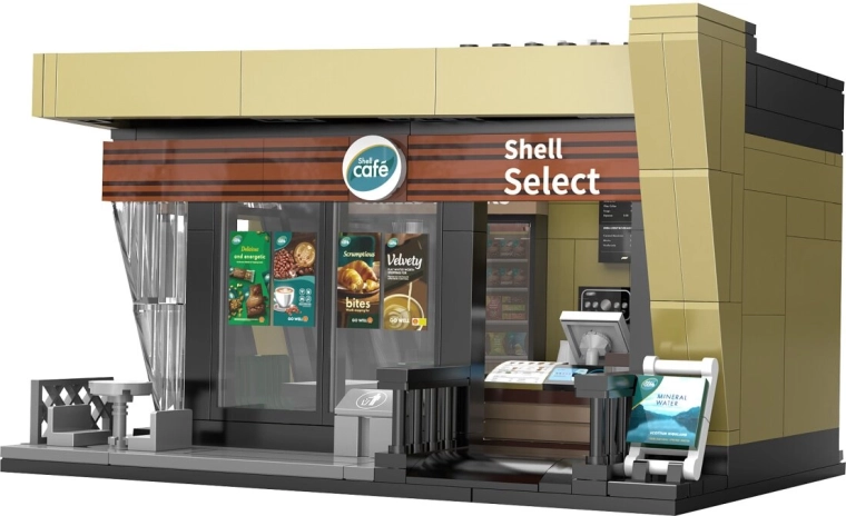 CaDA Shell Select Café konstruktoru komplekts mērogā 1:30