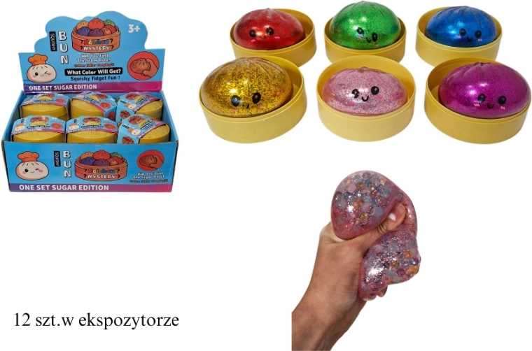 Antistresa spaidāmais squishy maciņš ar spīdumiem (hidrogēls)