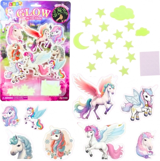 Fluorescent wall stickers – unicorns and stars